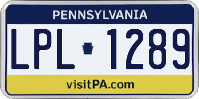 PA license plate LPL1289