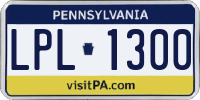 PA license plate LPL1300