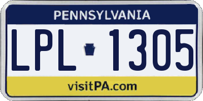 PA license plate LPL1305