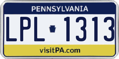 PA license plate LPL1313