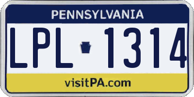 PA license plate LPL1314