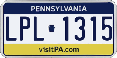 PA license plate LPL1315