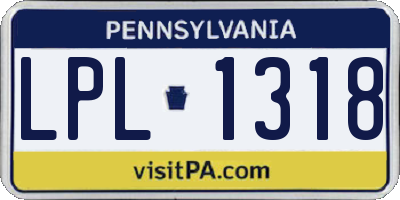 PA license plate LPL1318
