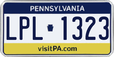 PA license plate LPL1323