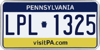 PA license plate LPL1325