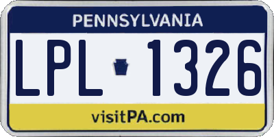 PA license plate LPL1326