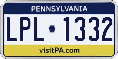 PA license plate LPL1332