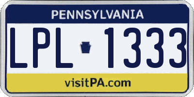 PA license plate LPL1333