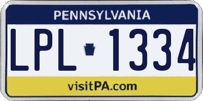 PA license plate LPL1334