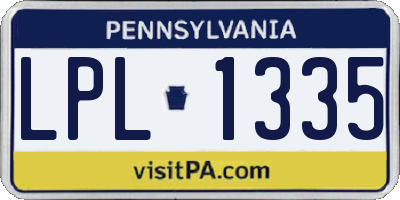 PA license plate LPL1335