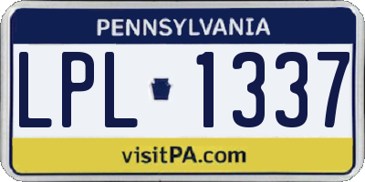 PA license plate LPL1337