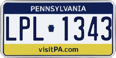 PA license plate LPL1343