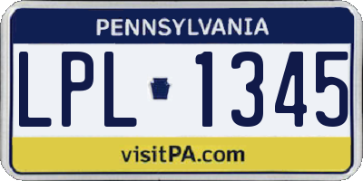 PA license plate LPL1345