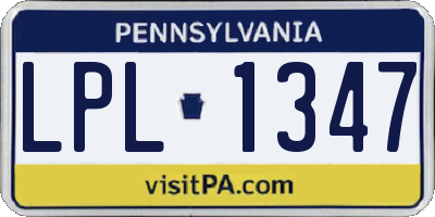 PA license plate LPL1347