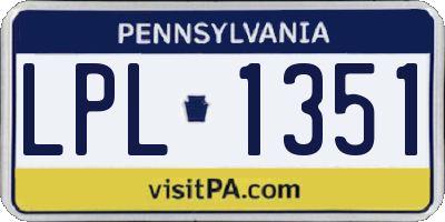 PA license plate LPL1351