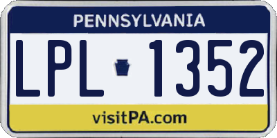 PA license plate LPL1352