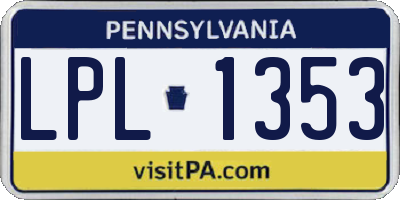 PA license plate LPL1353