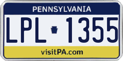 PA license plate LPL1355