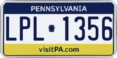 PA license plate LPL1356