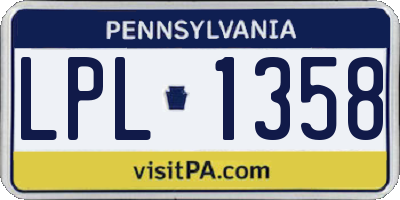 PA license plate LPL1358