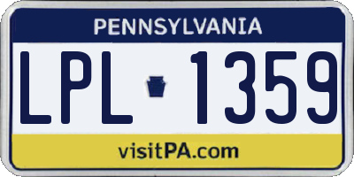 PA license plate LPL1359