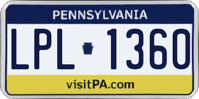 PA license plate LPL1360