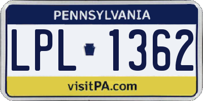 PA license plate LPL1362