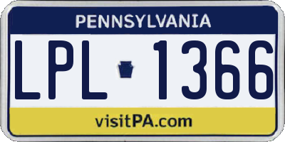 PA license plate LPL1366