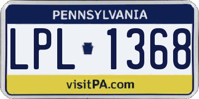PA license plate LPL1368