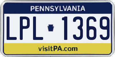 PA license plate LPL1369