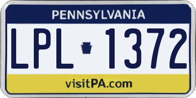 PA license plate LPL1372