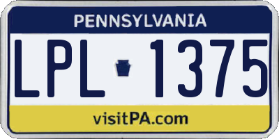 PA license plate LPL1375