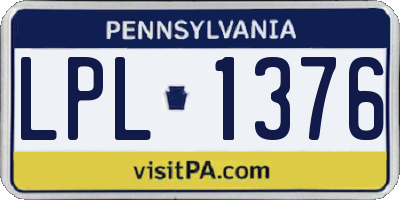 PA license plate LPL1376