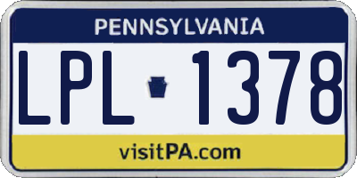 PA license plate LPL1378