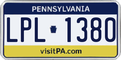 PA license plate LPL1380