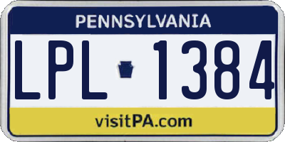 PA license plate LPL1384