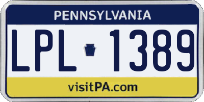 PA license plate LPL1389