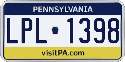 PA license plate LPL1398