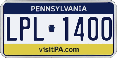 PA license plate LPL1400