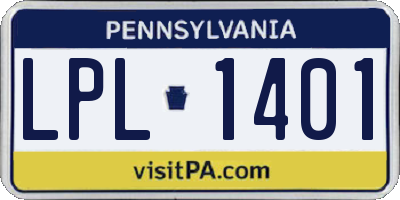 PA license plate LPL1401