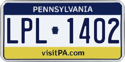 PA license plate LPL1402