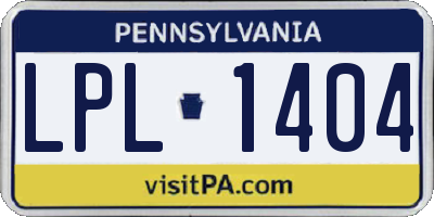 PA license plate LPL1404