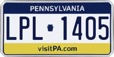PA license plate LPL1405