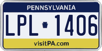 PA license plate LPL1406
