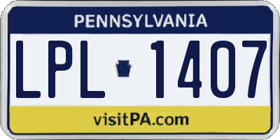 PA license plate LPL1407