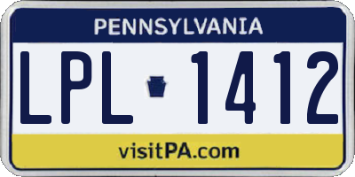 PA license plate LPL1412