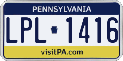 PA license plate LPL1416