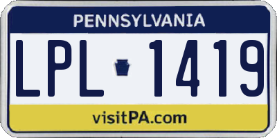 PA license plate LPL1419