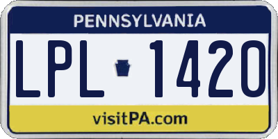 PA license plate LPL1420