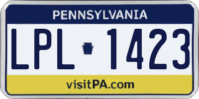 PA license plate LPL1423